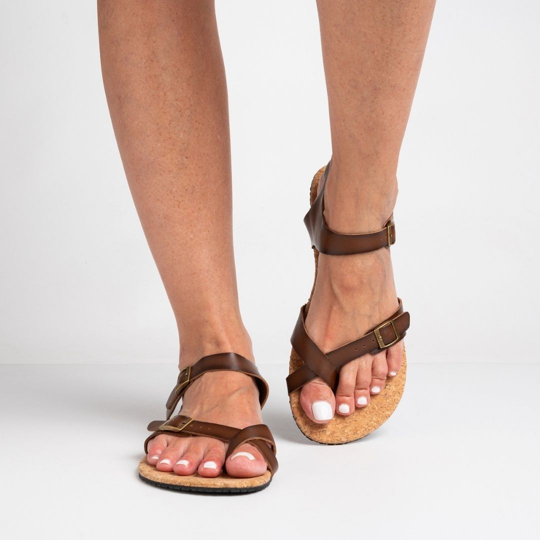 Rutsu Skin.02 Leather Barefoot Sandals Brown