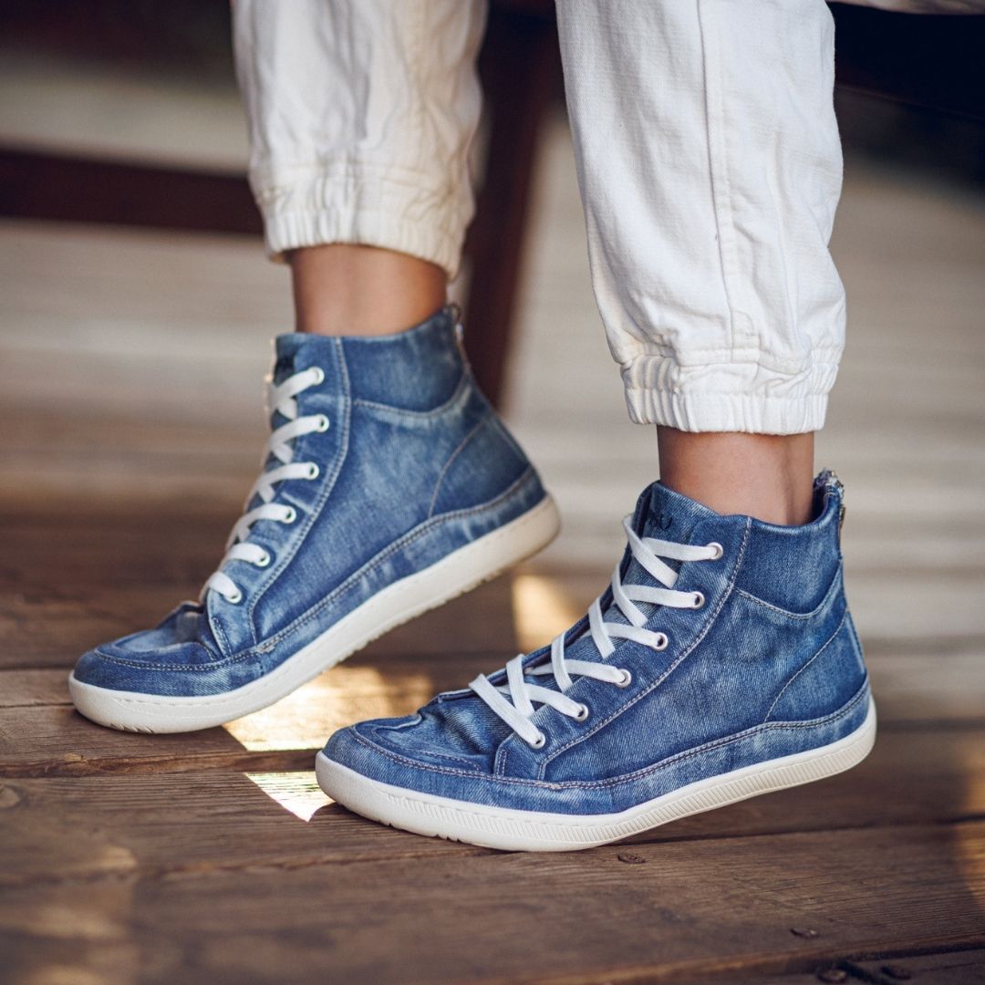 Rutsu Original Barefoot Sneakers High Denim (Back Zip)