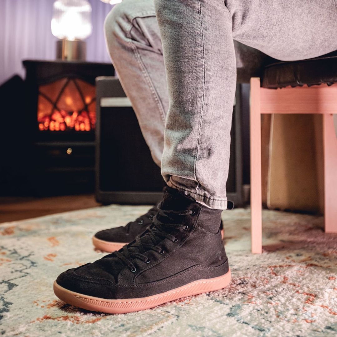 Rutsu Original Barefoot Sneakers High Black & Gum