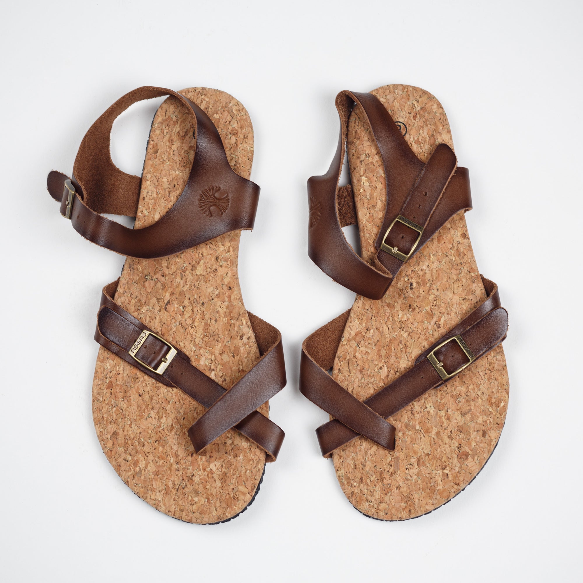 Rutsu Skin.02 Leather Barefoot Sandals Brown
