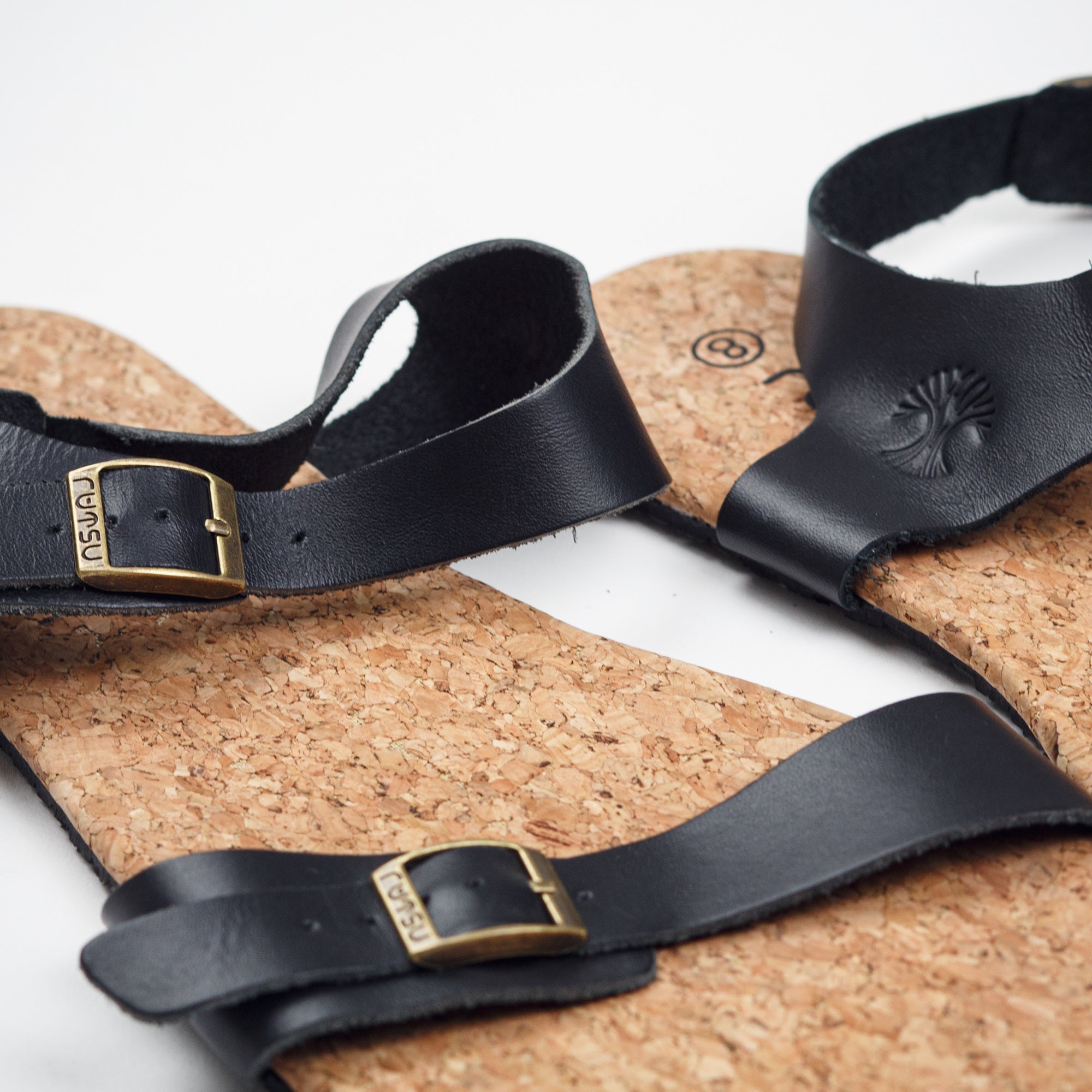 Rutsu Skin.01 Leather Barefoot Sandals Black - Rutsu Barefoot