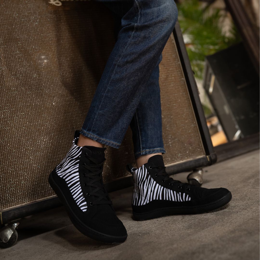 Rutsu Original Barefoot Sneakers High Zebra